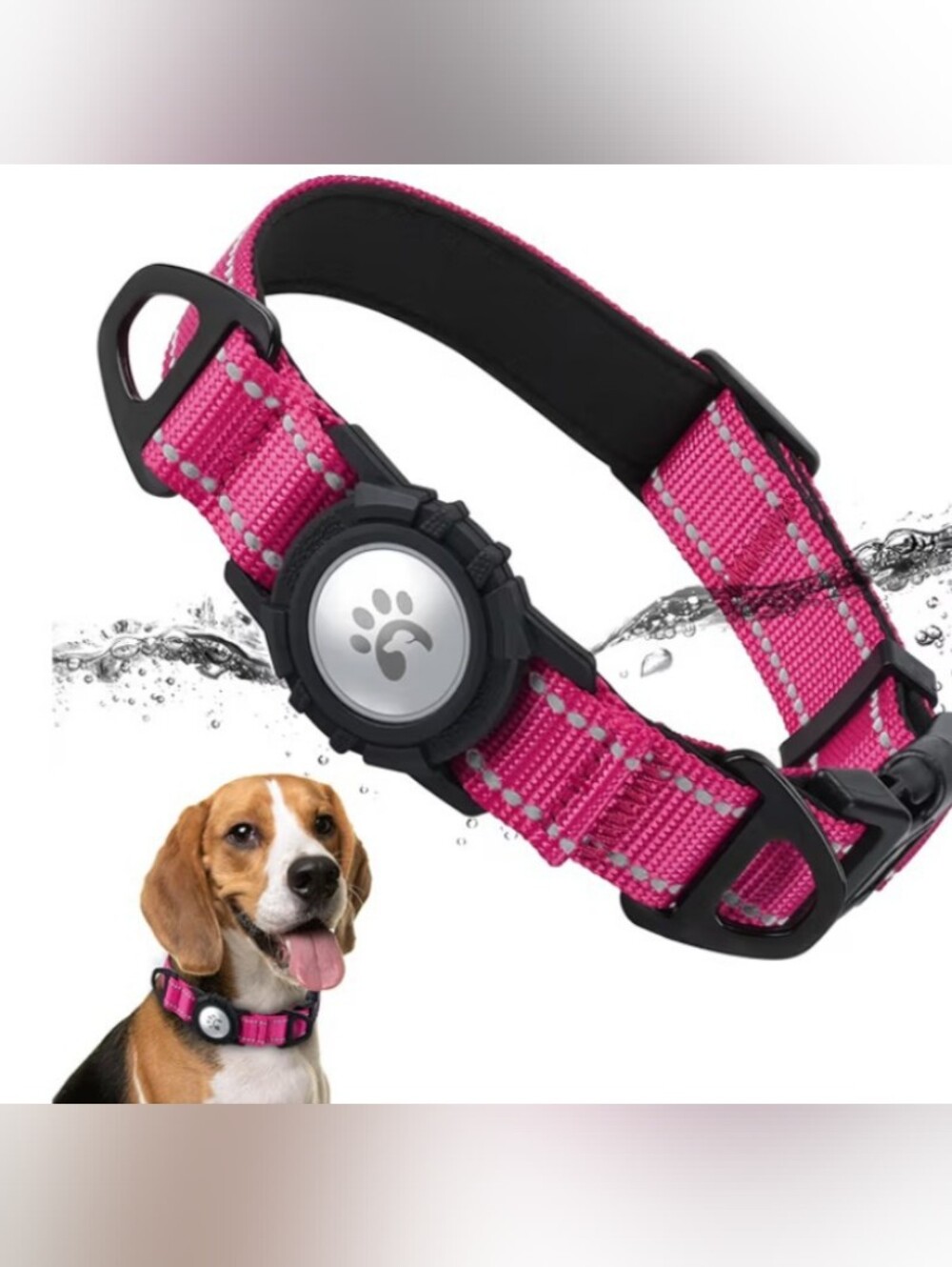 Airtag Dog 🐶 Collar, Waterproof Reflective with Airtag Holder, Size S
